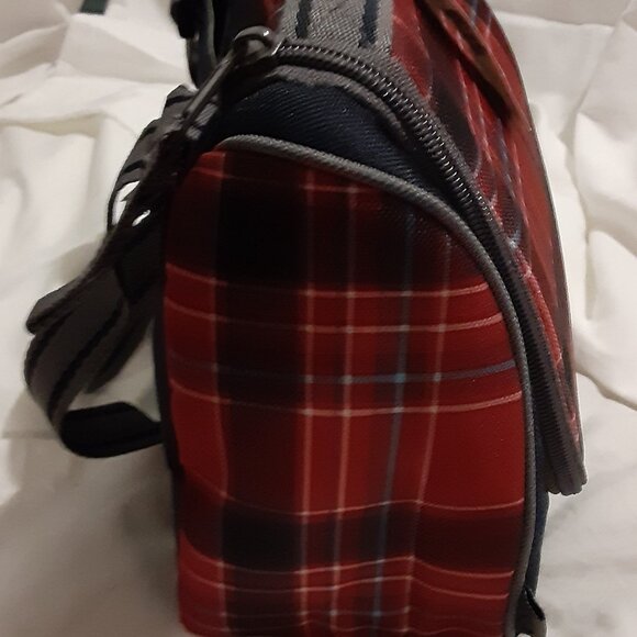 NWT GAP Insulated Tartan Plaid Print Lunch Bag Shoulder Strap With Compartments - Picture 4 of 10